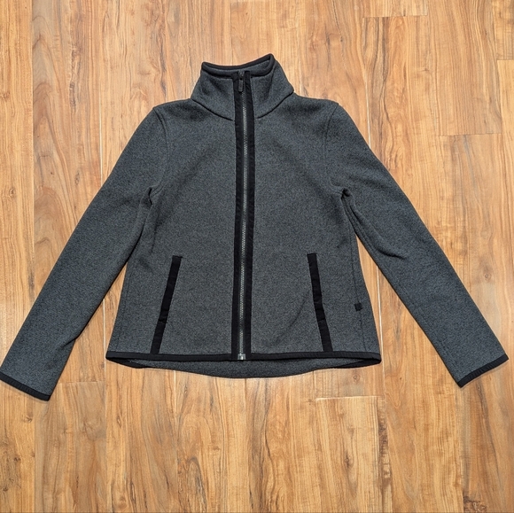 Lululemon Jacket Its Fleecing Cold Zip Up Heathered Grey & Black Women's 2 EUC - Picture 3 of 11